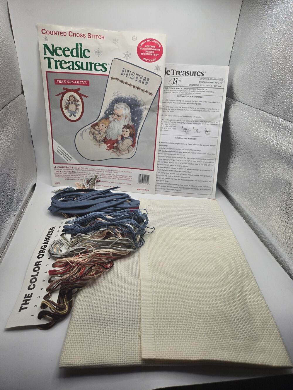 Needle Treasures Counted Cross Stitch Christmas Stocking Santa & Children 02910